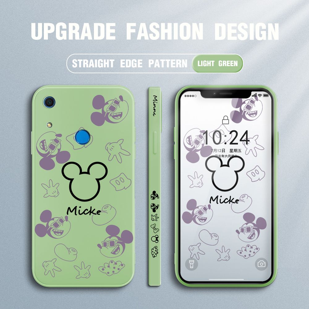 Jizetin for Huawei Y6S Case Creative Printing Pattern Side Design Phone Case Square Edge Pattern Liquid Silicone Cases Full Cover Camera Shockproof Protective Case