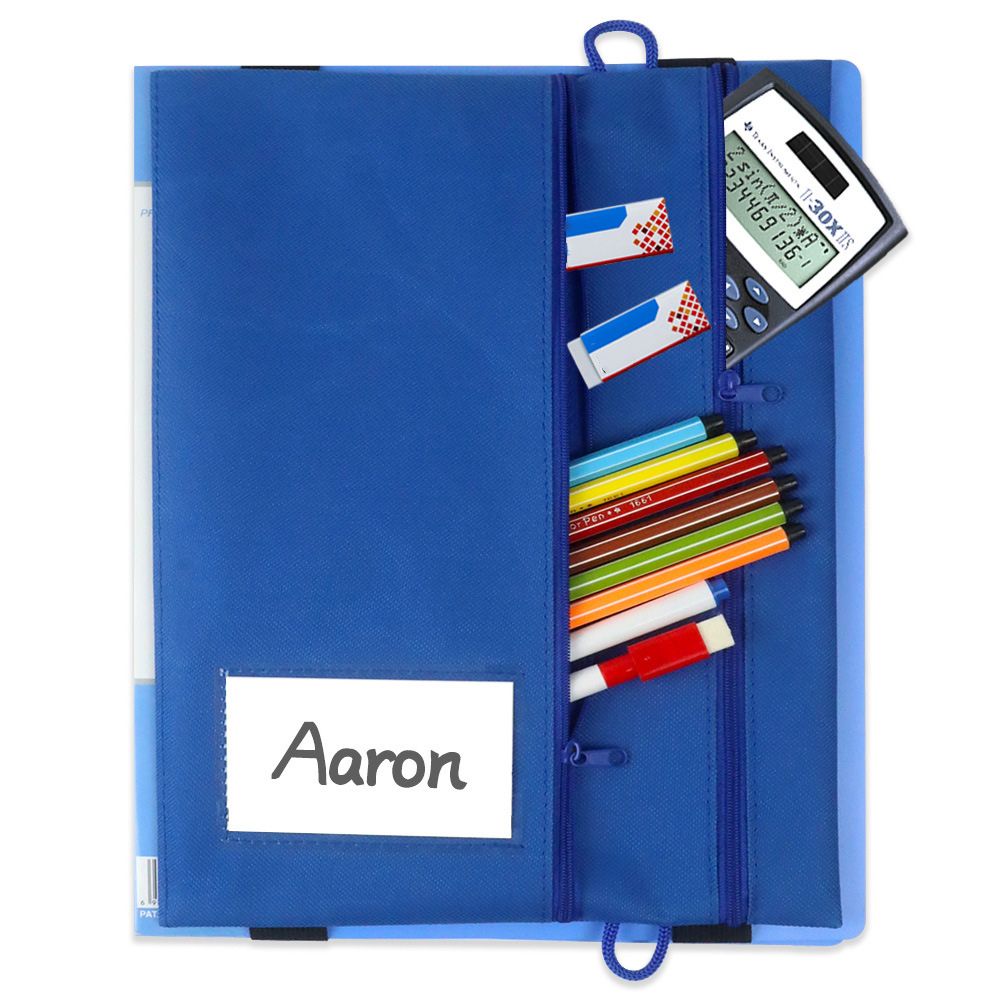 A4 Document File Bag with Handle Creative Cute Student Stationery Bag Business Document Organizer Filing Products,Blue