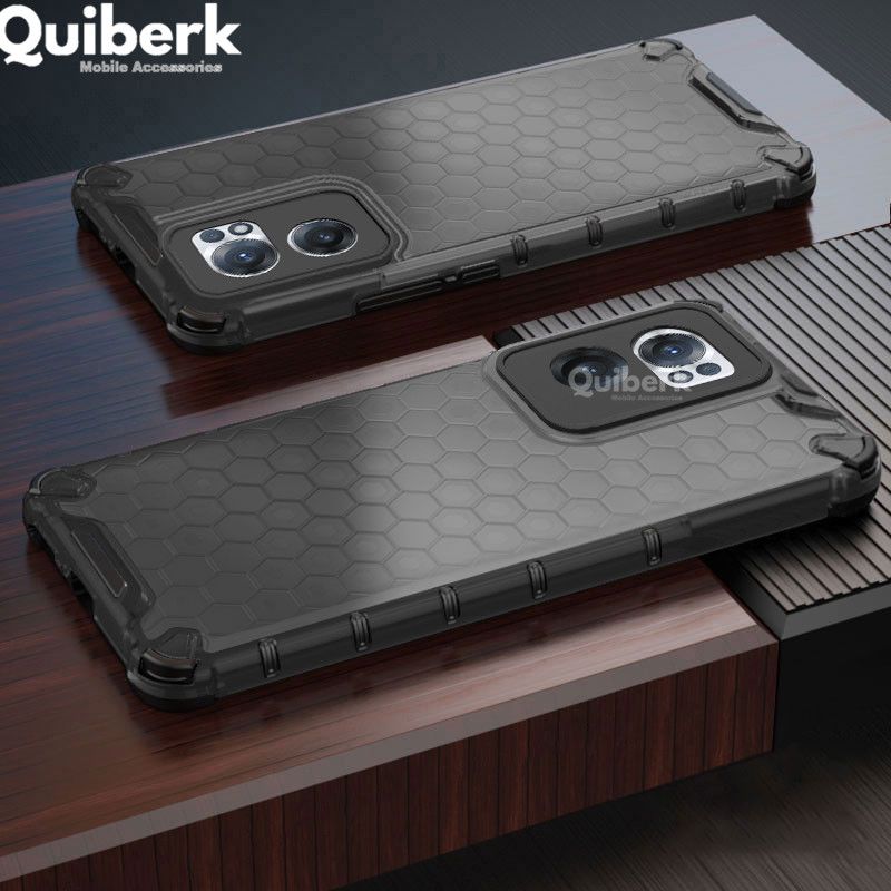 Quiberk for OnePlus NordCE 2 5G Honeycomb Patterned Case Hard Clear Shockproof Rugged Back Cover