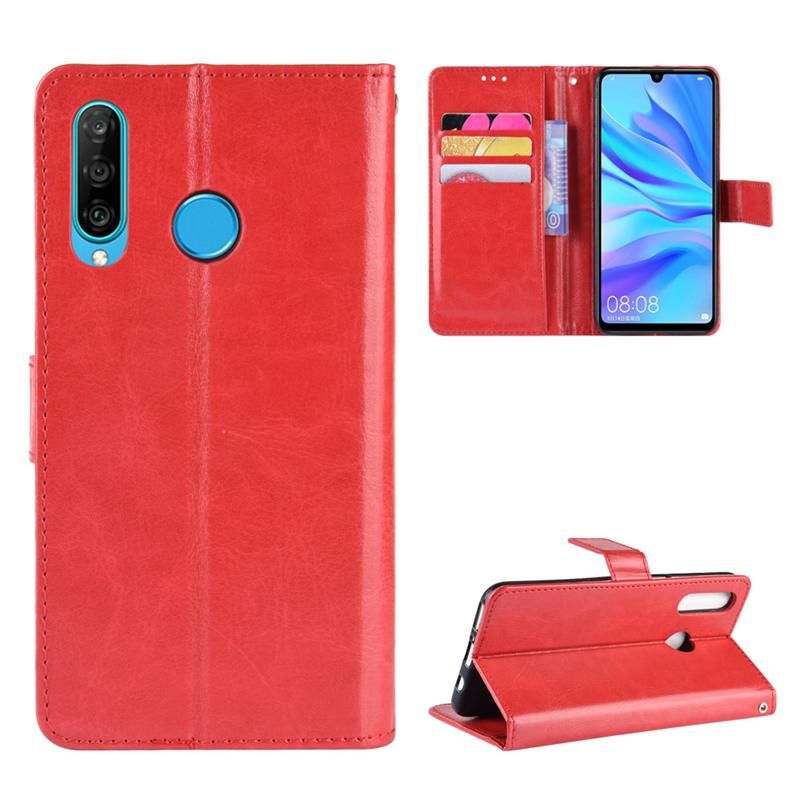For Huwei Honor 20i Vintage Leather Magnetic Buckle Flip Cover Case
