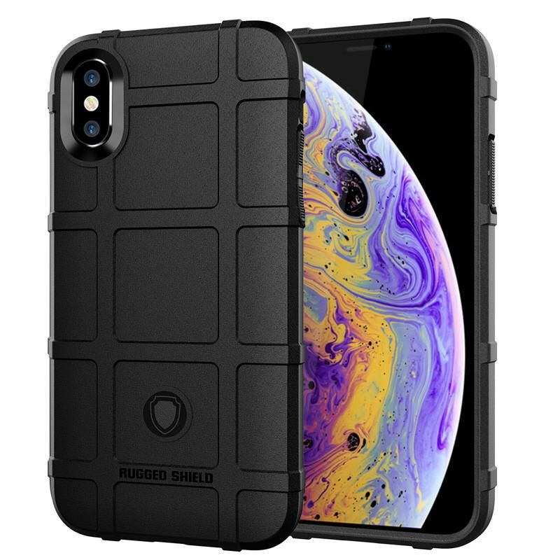 Rugged Shield Silicone Case For Apple iphone XS Cases Military Heavy Duty Protect Phone Cover