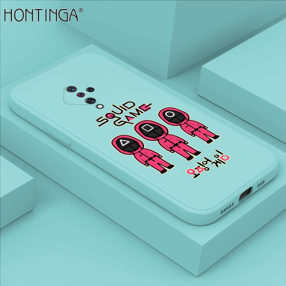 Hontinga for Vivo S1 Pro Case Trend Cartoon Korean Squid Phone Cover Liquid Silicone Case Phone Protective Case