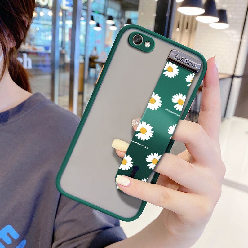 UCUC for VIVO V5 Wrist Strap Case INS Style Small Fresh Daisies Wristband Printing Cover Shockproof Frosted Phone Case