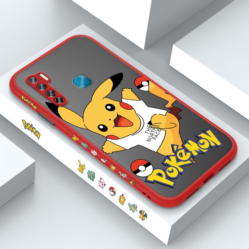 ZeroQiQi for Infinix S5 Case White Clothes Pikachu Side Printing Cover Frosted Ultra Thin Protective Anti Fall Phone Case