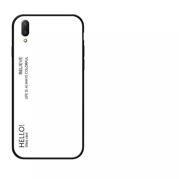 Gradient Color Tempered Glass Casing Protective Case Back Cover Soft TPU Bumper Case For Vivo Y97 Case