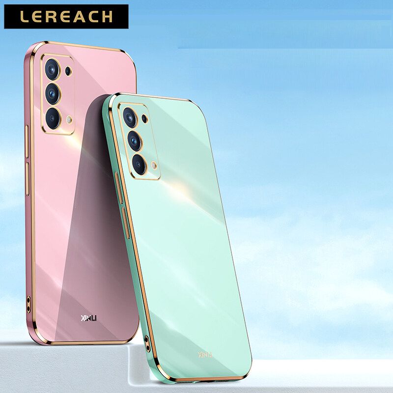 Lereach for OPPO A16 / A16S Case Plating Ultra-thin Silicone Soft Phone Cover Frame Bright Color Edge