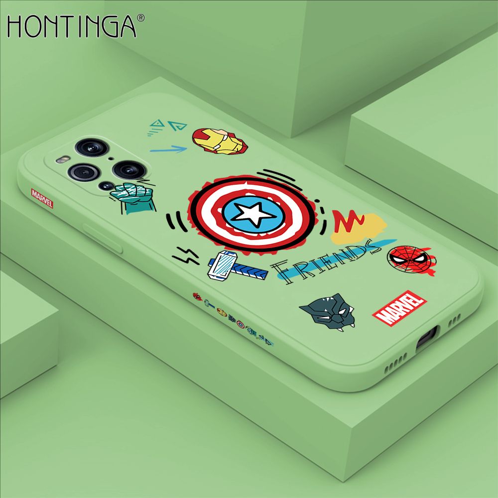 Hontinga for OPPO Find X3 / Find X3 Pro Case Side Design Trendy Cartoon Sign Back Cover Soft Square Edge Pattern Liquid Silicone Phone Cases