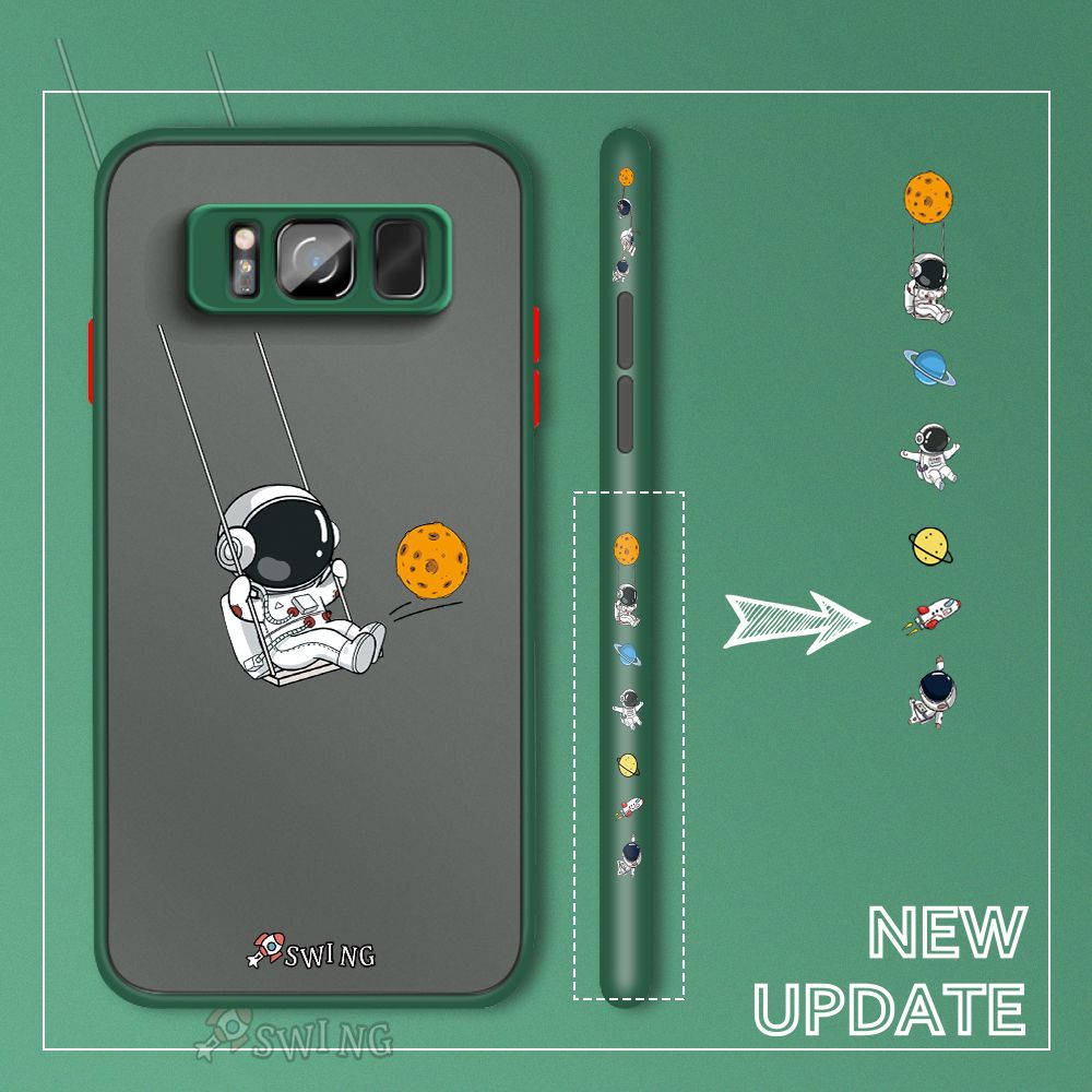 UCUC for Samsung Galaxy S8 Plus Back Cover Swing Astronaut Side Printed Design Phone Case Ultra Thin Frosted Cover Shockproof Phone Cover
