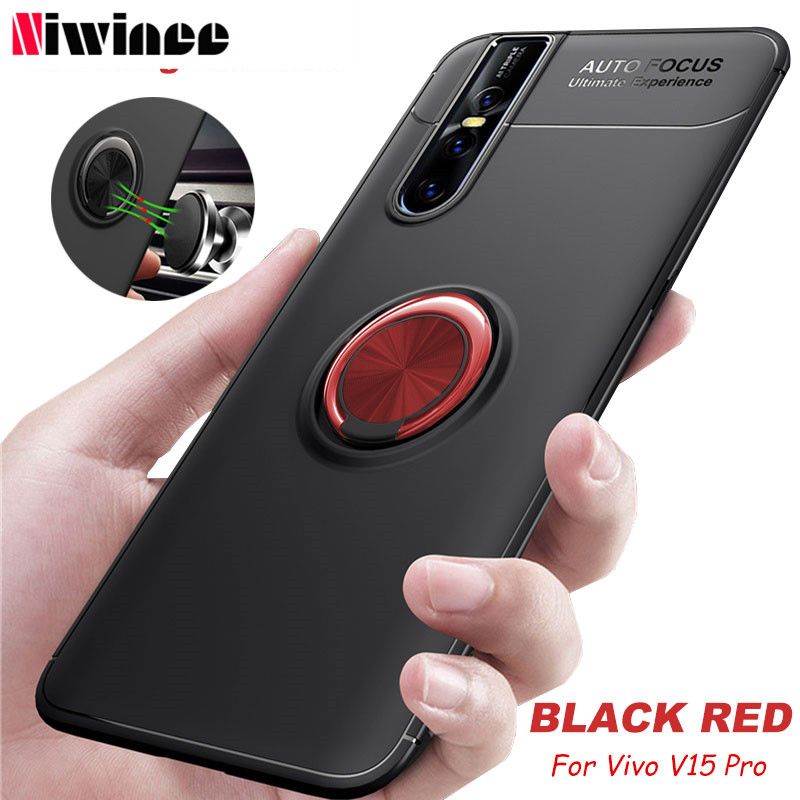 For Vivo V15 / V15 Pro Case Magnetic Ring Bracket Cover Silicone 360 Protective Back Casing
