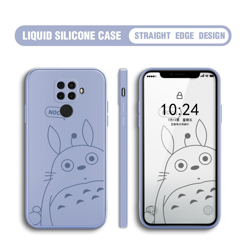 BILI for Huawei Nova 5i Pro / 5Z Back Cover Lovely Totoro Multicolor Liquid Silicone Phone Case Soft Square Lens Protection Phone Cases