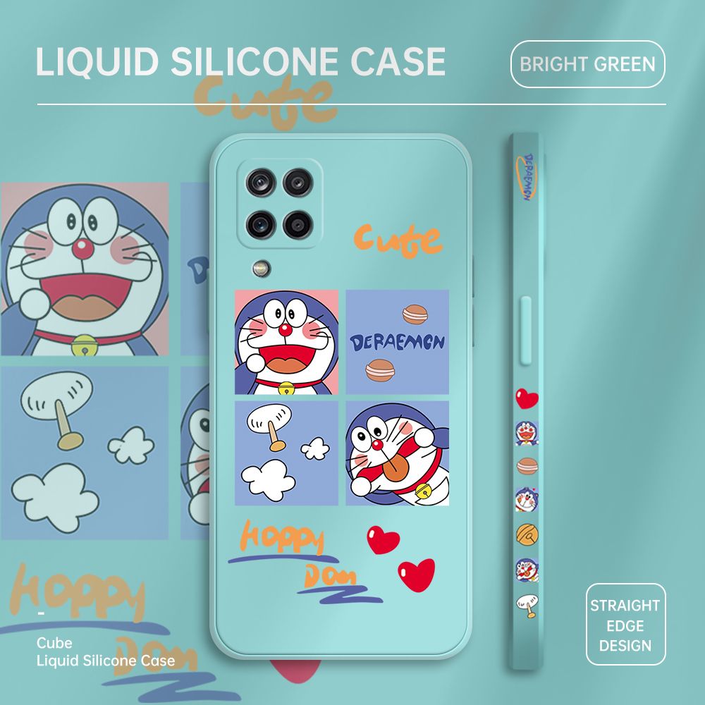 ZeroQiQi for Samsung A12 Case Cartoon Cat Phone Cover Soft Full Lens Protection Case Ultra Thin Soft Liquid Silicone Phone Case