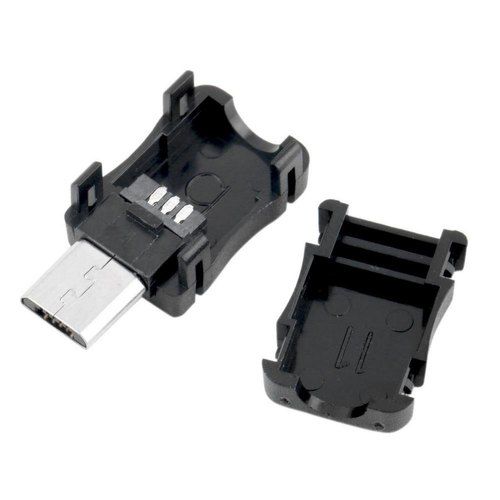 Type B Micro USB Male USB 2.0-5 Pin T Port Plug Connector - with Black Plastic Cover