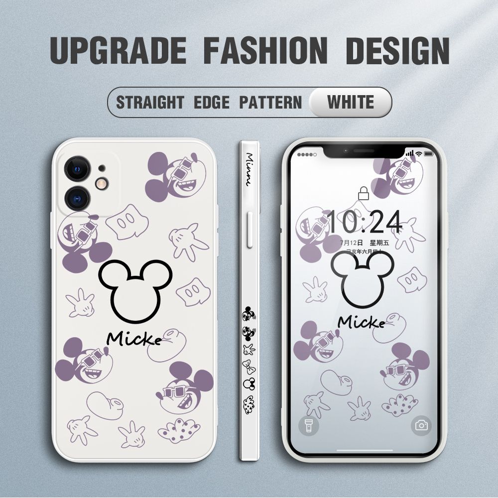 FHKL for iPhone 11 Back Cover Mickey Print Side design Soft Case Multicolor Liquid Silicone Phone Cases