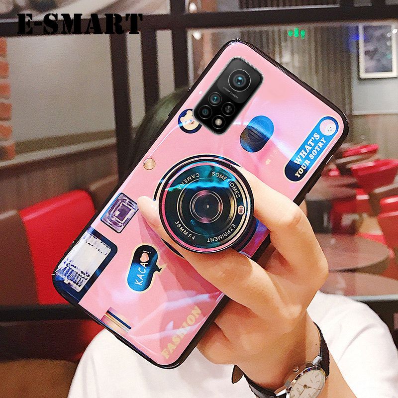 Phone Case Xiaomi 10T Back Cover Cute 3D Design Camera Phone Cases with Stand Holder Lanyard Soft Silicone Shockproof Xiaomi Mi 10T Case