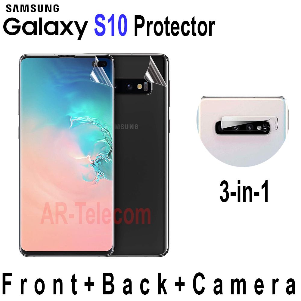 S10 Full Cover Hydrogel Film 3in1 Screen+Back+Back Camera Protector For Samsung Galaxy S10