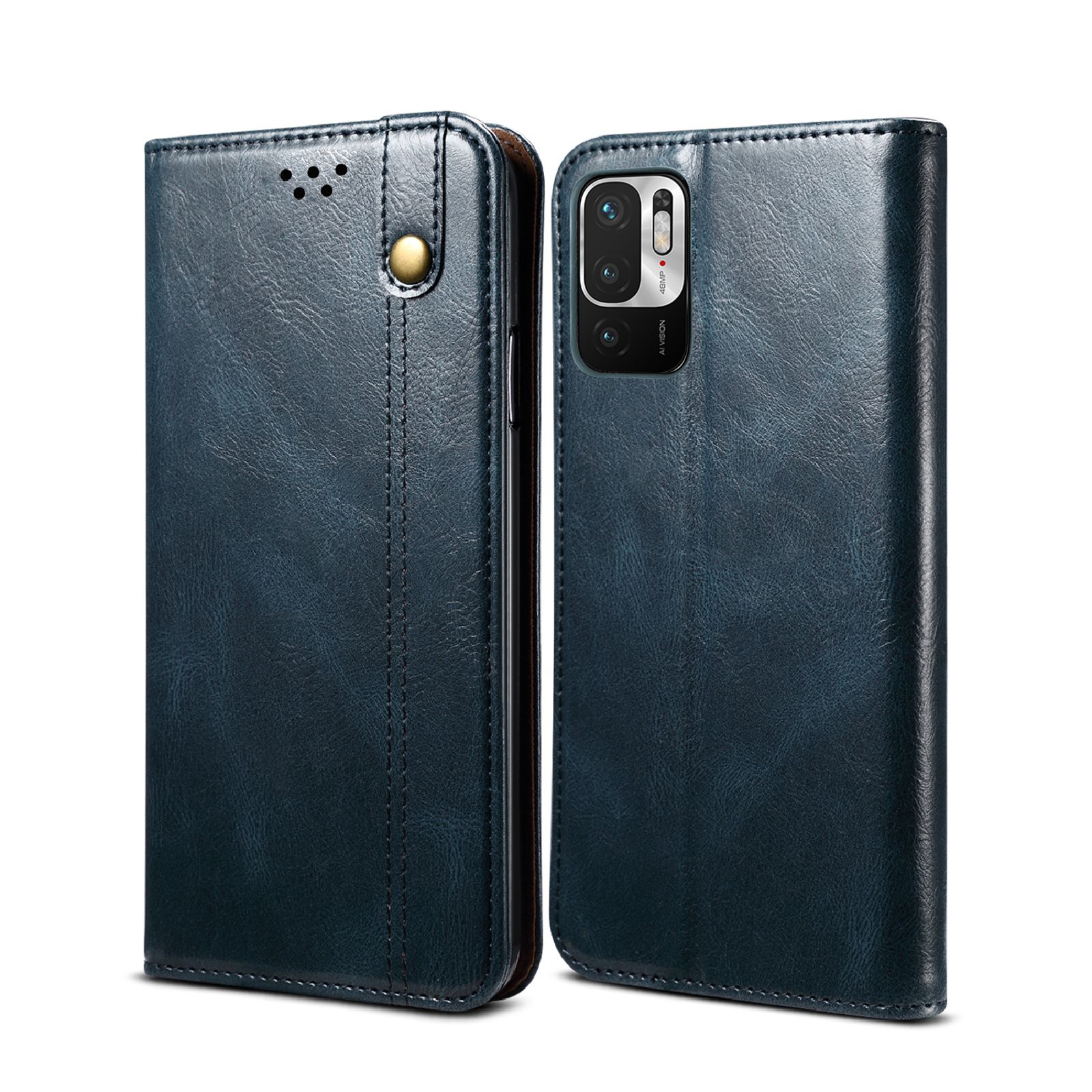 For Xiaomi Redmi Note 10 5G Premium PU Leather with Card Slots and Magnetic Closure Flip Wallet Stand Cover