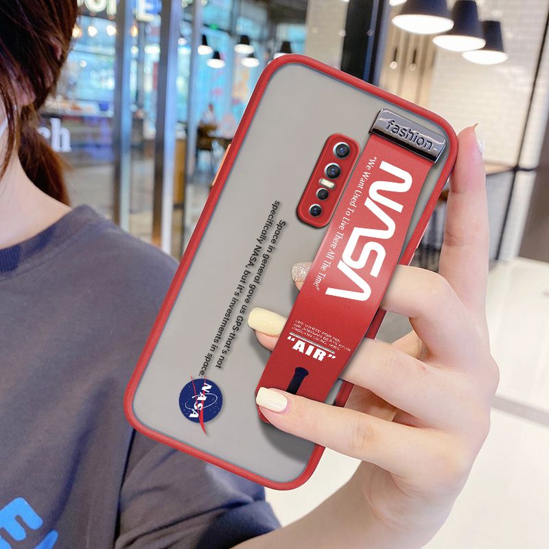 UCUC for VIVO V17 Pro Wrist Strap Case Popular NASA Wristband Printing Cover Shockproof Frosted Phone Case