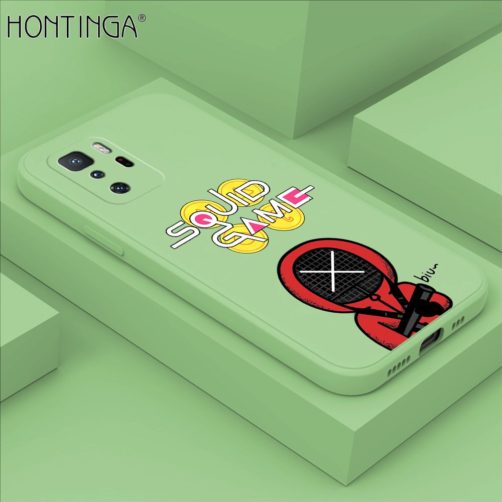 Hontinga for Xiaomi Poco X3 GT Case Fashion Cartoon Electric Baton Judge Role Phone Cover Square Liquid Silicone Trend Phone Case