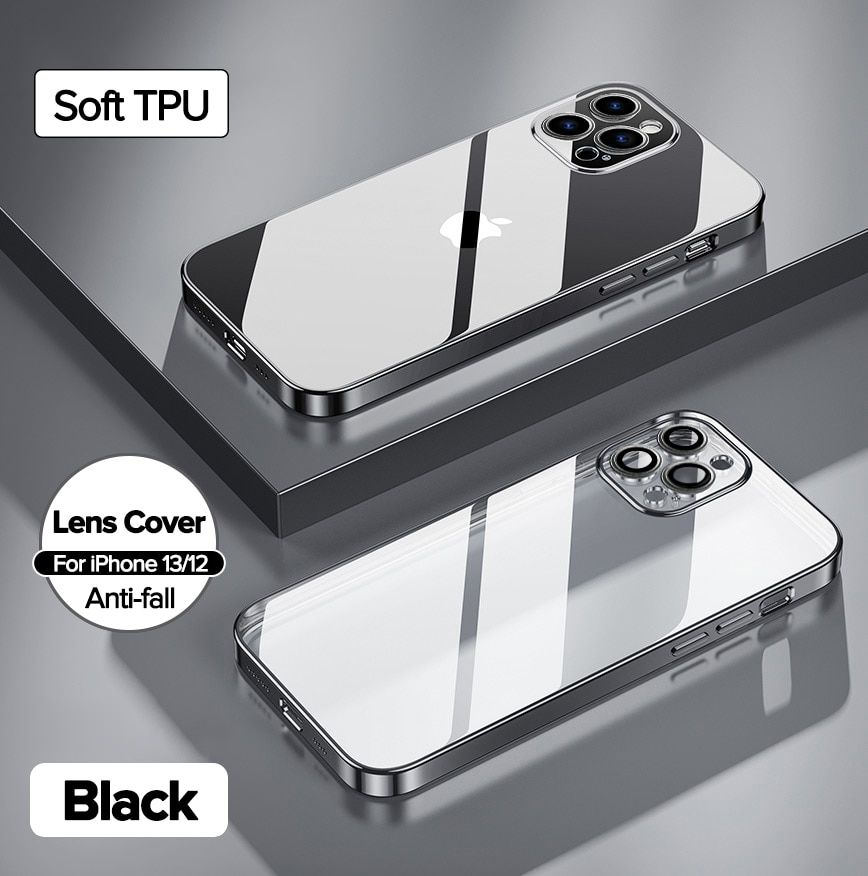 Joyroom Plating Case For iPhone 13 12 Pro Max Full Lens Cover Shockproof Soft TPU Cellphone Case Cover For iPhone 13 Pro Max