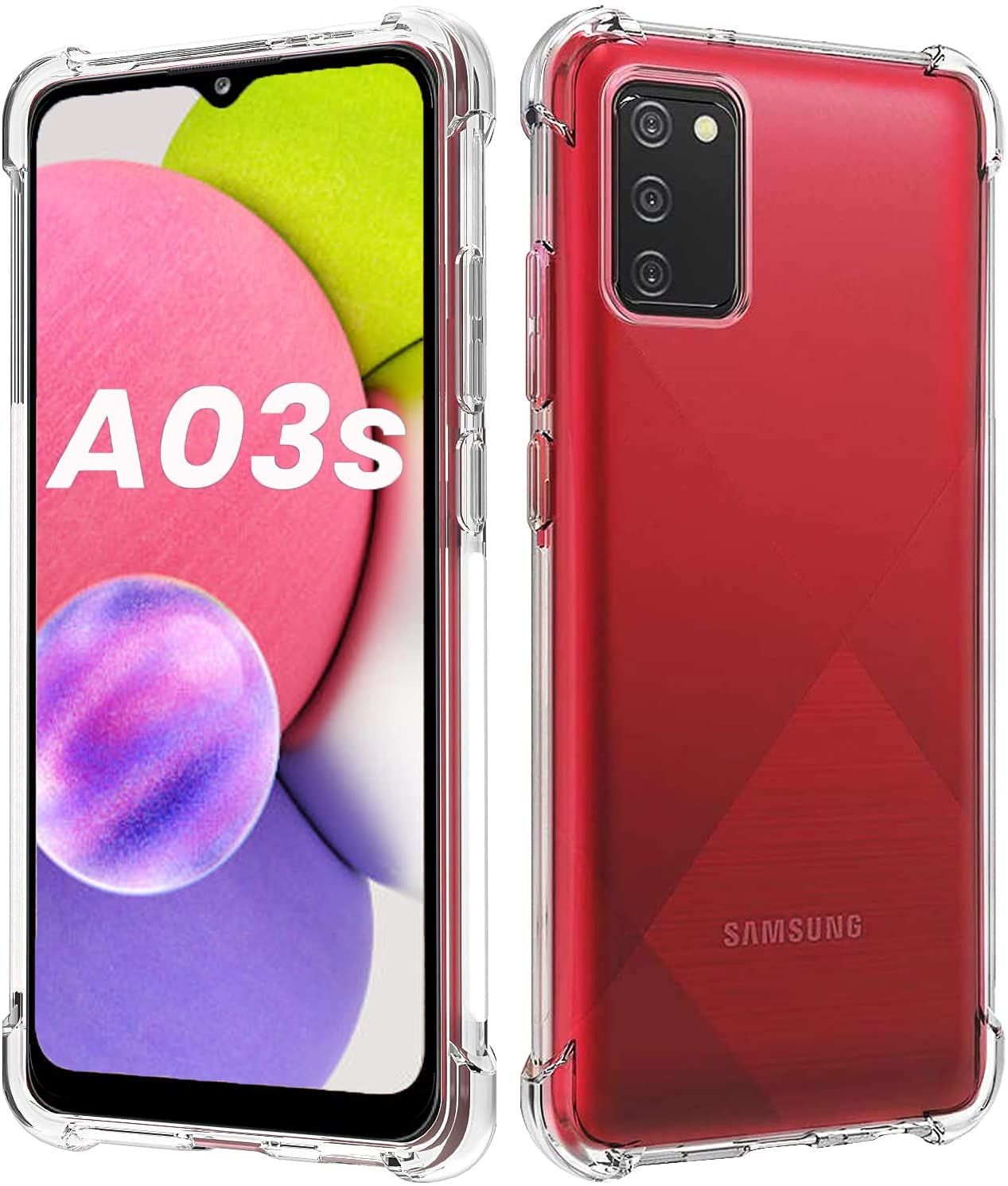 Samsung Galaxy A03S Luxury Airbag Type Case, Back Cover Case | Shockproof Soft TPU Case | Cushioned Edges for Ultimate Protection (Transparent)