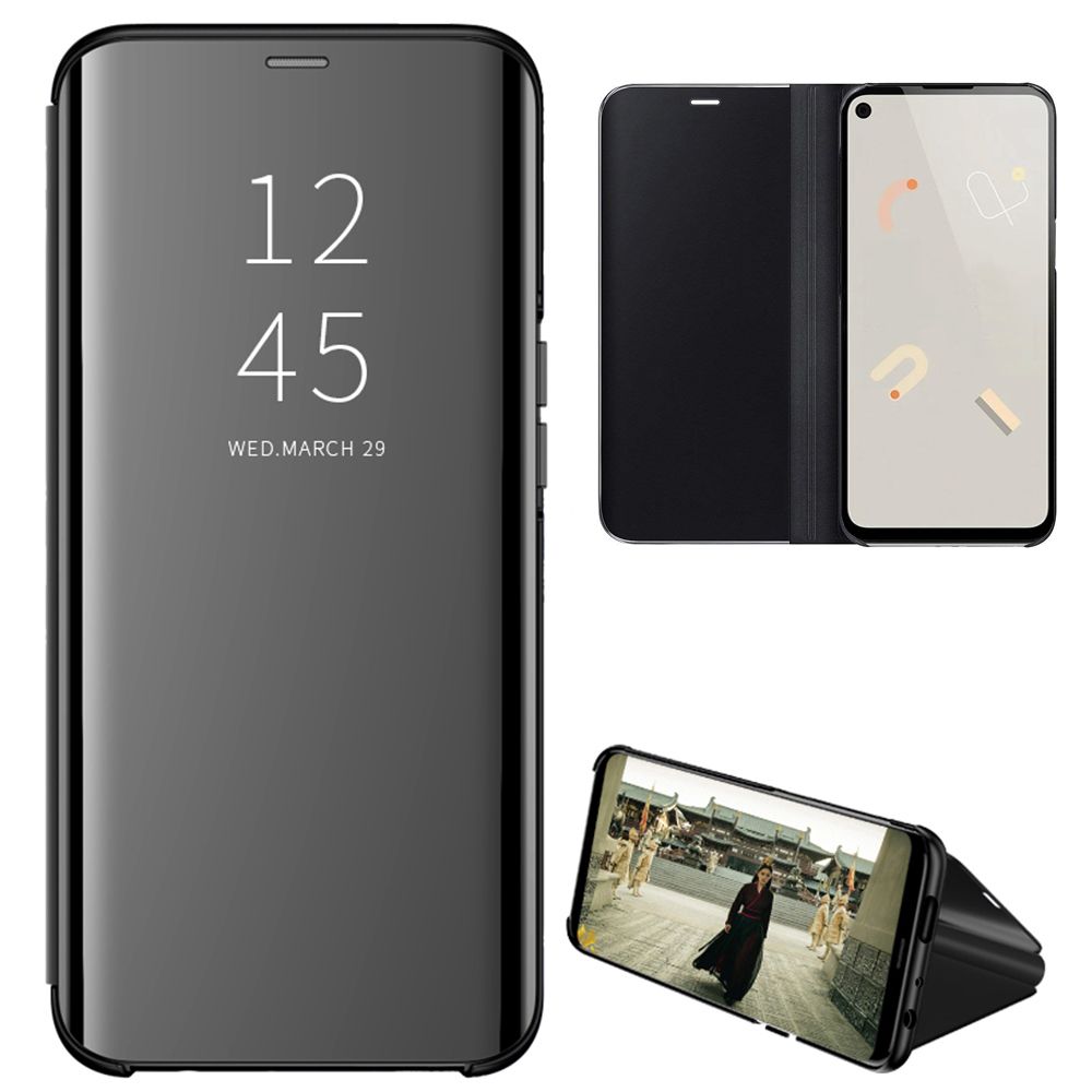 Smart Mirror Flip Phone Case For Google Pixel 4A View PU Leather Stand Protective Cover