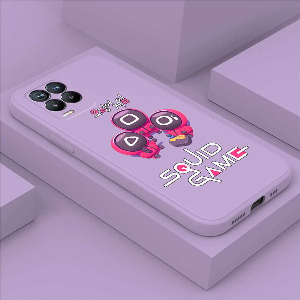 ZeroQiQi for Realme 8 Pro Case Cute Cartoon Cute Squid Character Phone Cover Square Liquid Silicone Shockproof Phone Protective Case