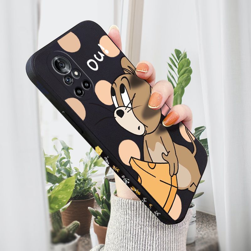 AMORVOR for Huawei Nova 8 Back Cover Cartoon Cute Lovely Side design Soft Case Liquid Silicone Phone Cases