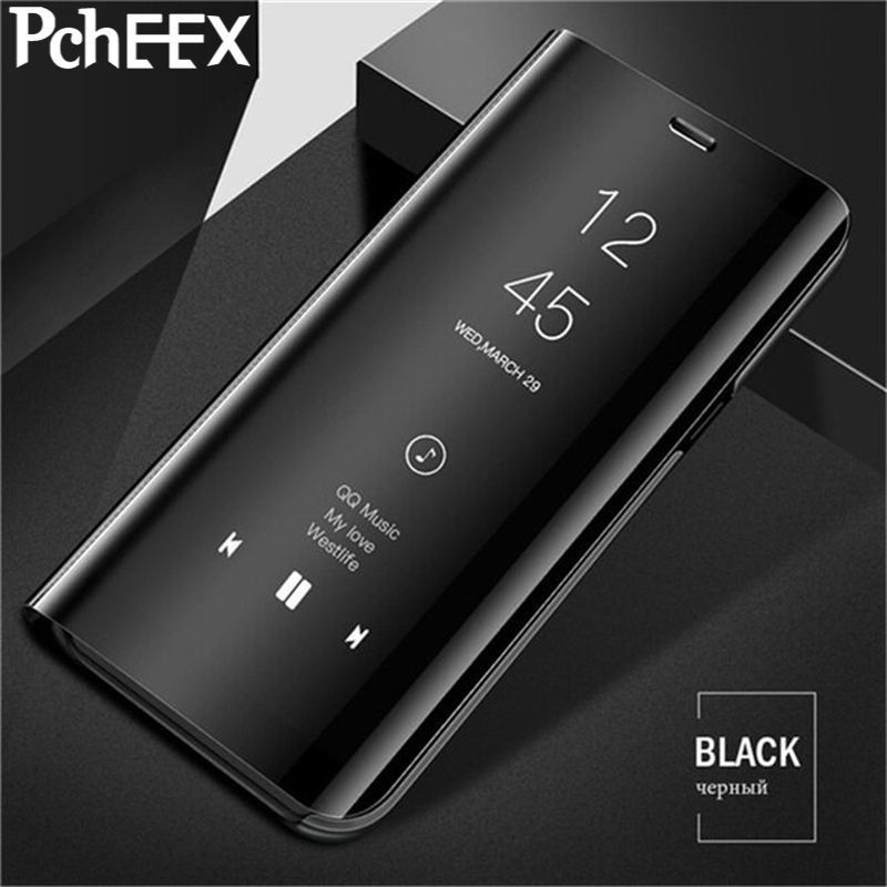 For Apple iPhone 11 Pro Max Phone Case, Smart Clear View Cover Hard Flip Stand Mirror Casing