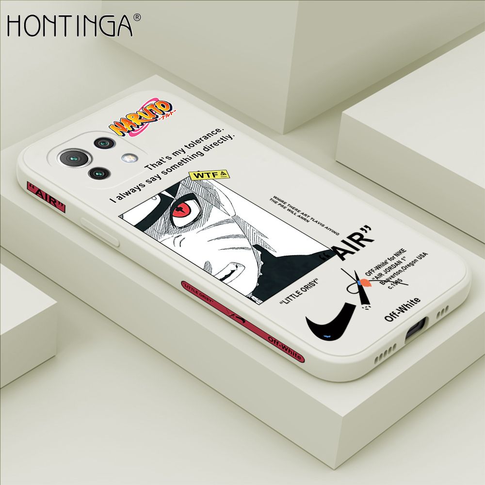 Hontinga for Xiaomi 11 Lite 5G NE Case Side Design New Anime Naruto for Boys Back Cover Soft Square Edge Pattern Liquid Silicone Trend Phone Cases