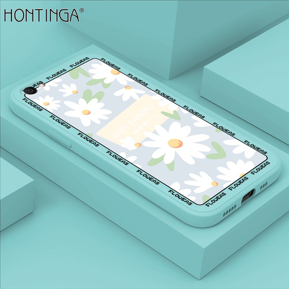 Hontinga for V5 / V5S / V5 Lite Case Beautiful Daisy Flower Phone Case Phone Case Soft Square Edge Silicone Cases Full Lens Cover Shockproof Protection Cover