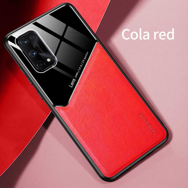 For Realme X7 Pro Case Mix Color Fashion Slim Back Cover Camera Protection Hardcase Leather Business Casing Compatible with Magnetic Car Holder
