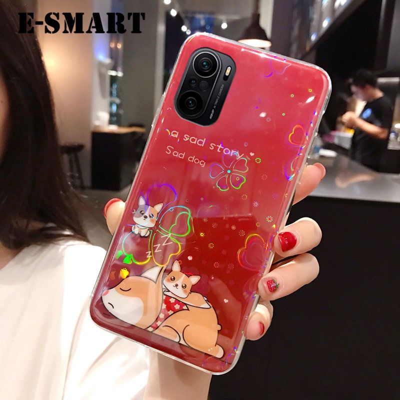 Phone Case Xiaomi Redmi Note 10 Pro Back Cover Cute Cartoon Bear Cases Soft Silicone Colorful Cherry Blossoms for Redmi Note 10 Pro Case