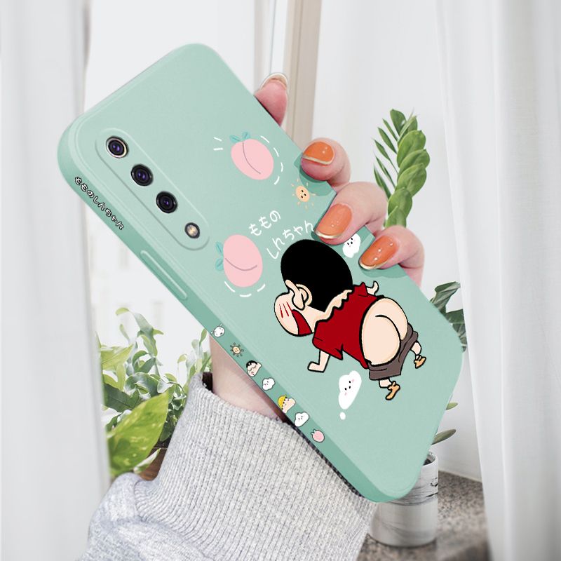 AMORVOR for Xiaomi 9SE Back Cover Cute Cartoon Crayon Shin-Chan Side design Soft Case Liquid Silicone Phone Cases