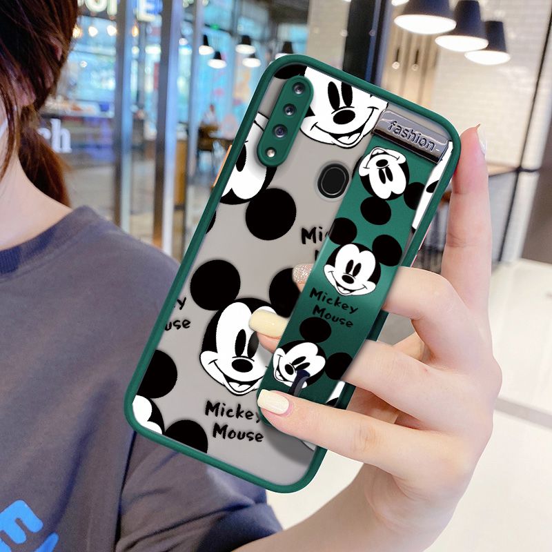 UCUC for Samsung Galaxy A20S Wrist Strap Case Cute Mouse Avatar Wristband Printing Cover Shockproof Ultra Thin Phone Case