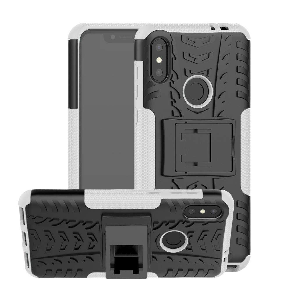 For Motorola One Power Dual Layer Heavy Duty Armor Tough Hybrid Shockproof Stand Protective Case Cover