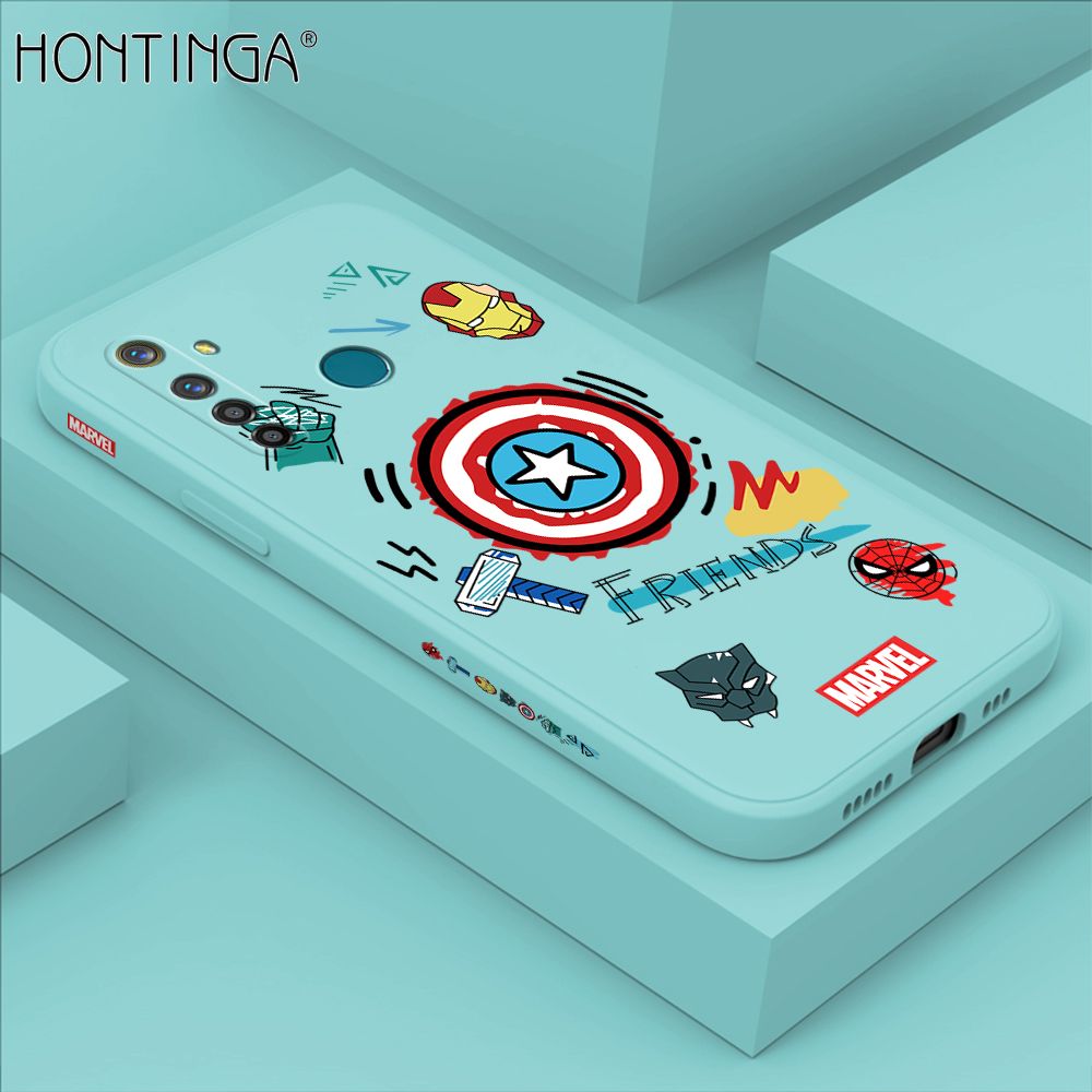 Hontinga for Realme 5 Pro Case Side Design Trendy Cartoon Sign Back Cover Soft Square Edge Pattern Liquid Silicone Phone Cases