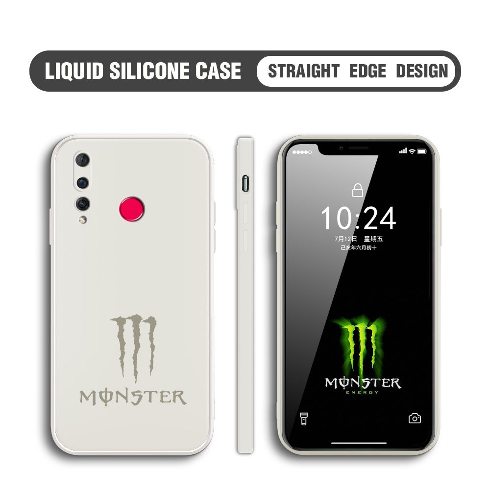 Hontinga for Huawei Nova 4 Case Fashion Monster Energy Silicone Square Edge Phone Cases Full Cover Camera Shockproof Protection Rubber Case