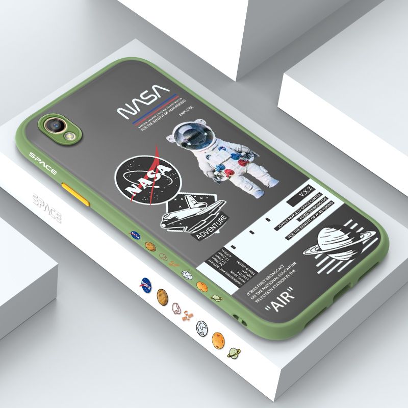 ZeroQiQi for OPPO NEO 9 Case Creative Cartoon Astronaut Side Printed Pattern Design Phone Cover Frosted Transparent Ultra Thin Protective Phone Case