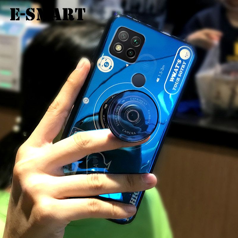 Phone Case Redmi 9 Dual Camera Back Cover Cute 3D Design Camera Phone Cases with Stand Holder Lanyard Soft Silicone Shockproof Redmi9 Dual Camera Case