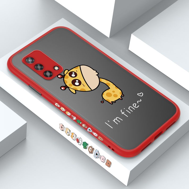 ZeroQiQi for OPPO A74 Case Cute Funny Giraffe Side Printing Cover Frosted Ultra Thin Protective Anti Fall Phone Case