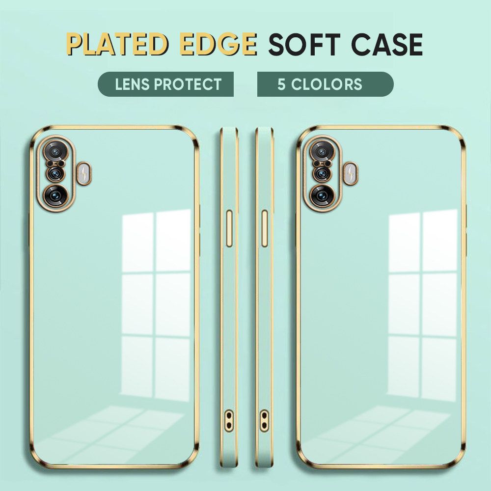 Luxury 6D Plating Case for Xiaomi 10T Pro Soft Silicone Square Frame Back Cover Shiny Bling Phone Cases