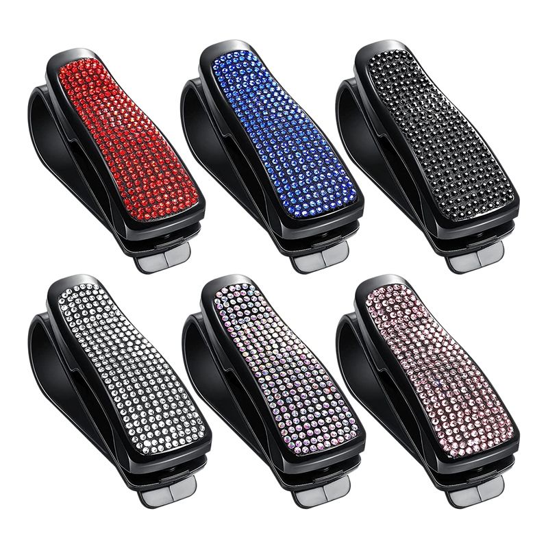 BRADOO-6 Pcs Car Glasses Holder Universal Car Visor Sunglasses Holder Clip Eyeglasses Hanger and Ticket Card Clips