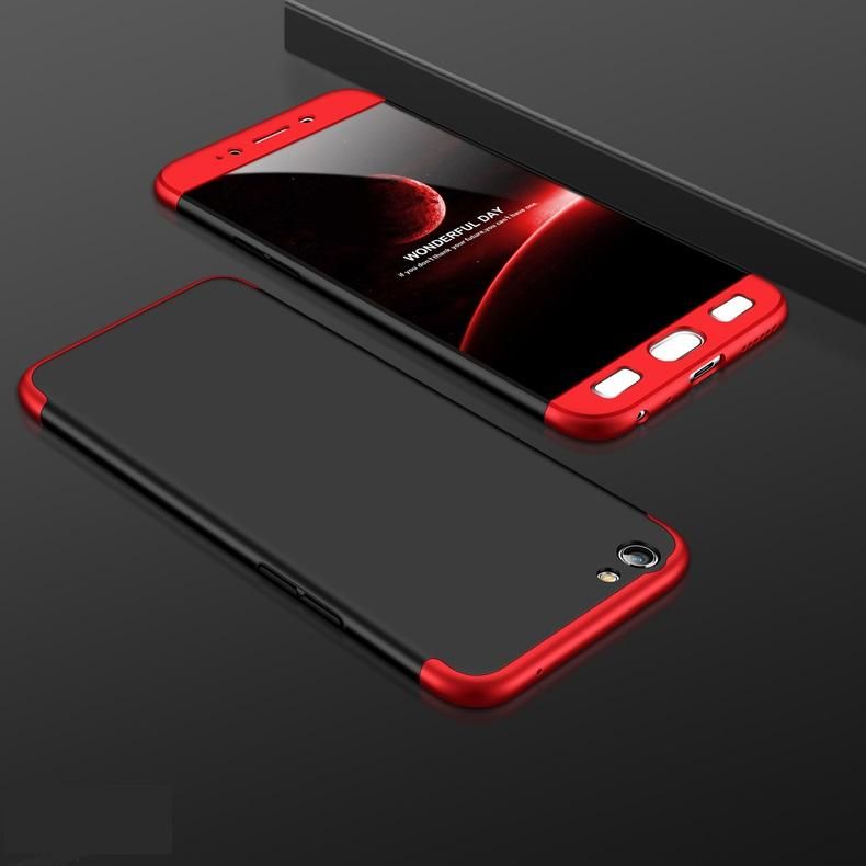 Oppo A57 / A39 360 Degree GKK Phone Back Cover - Black & Red