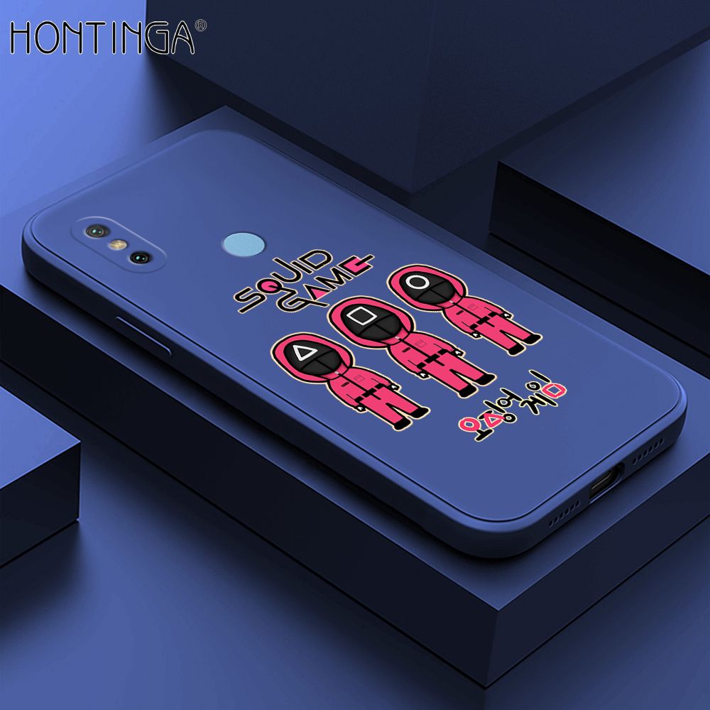 Hontinga for Xiaomi Mi 6X Case Trend Cartoon Korean Squid Phone Cover Liquid Silicone Case Phone Protective Case