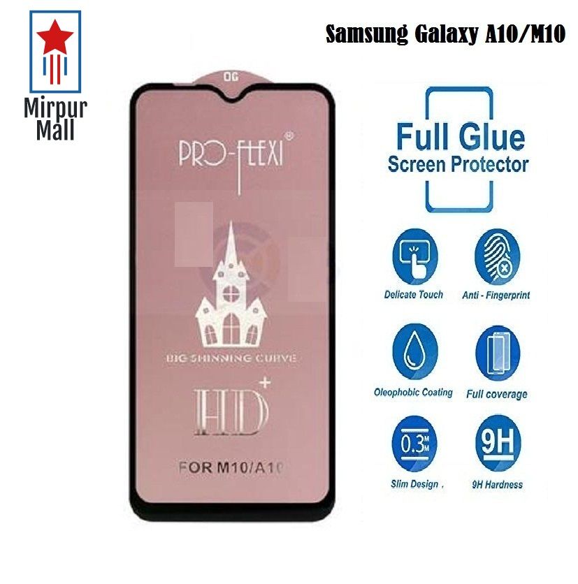 Samsung Galaxy M10 OG Type Tempered Glass Screen Protector 9H (Better than 6D/9D/21D)-Black