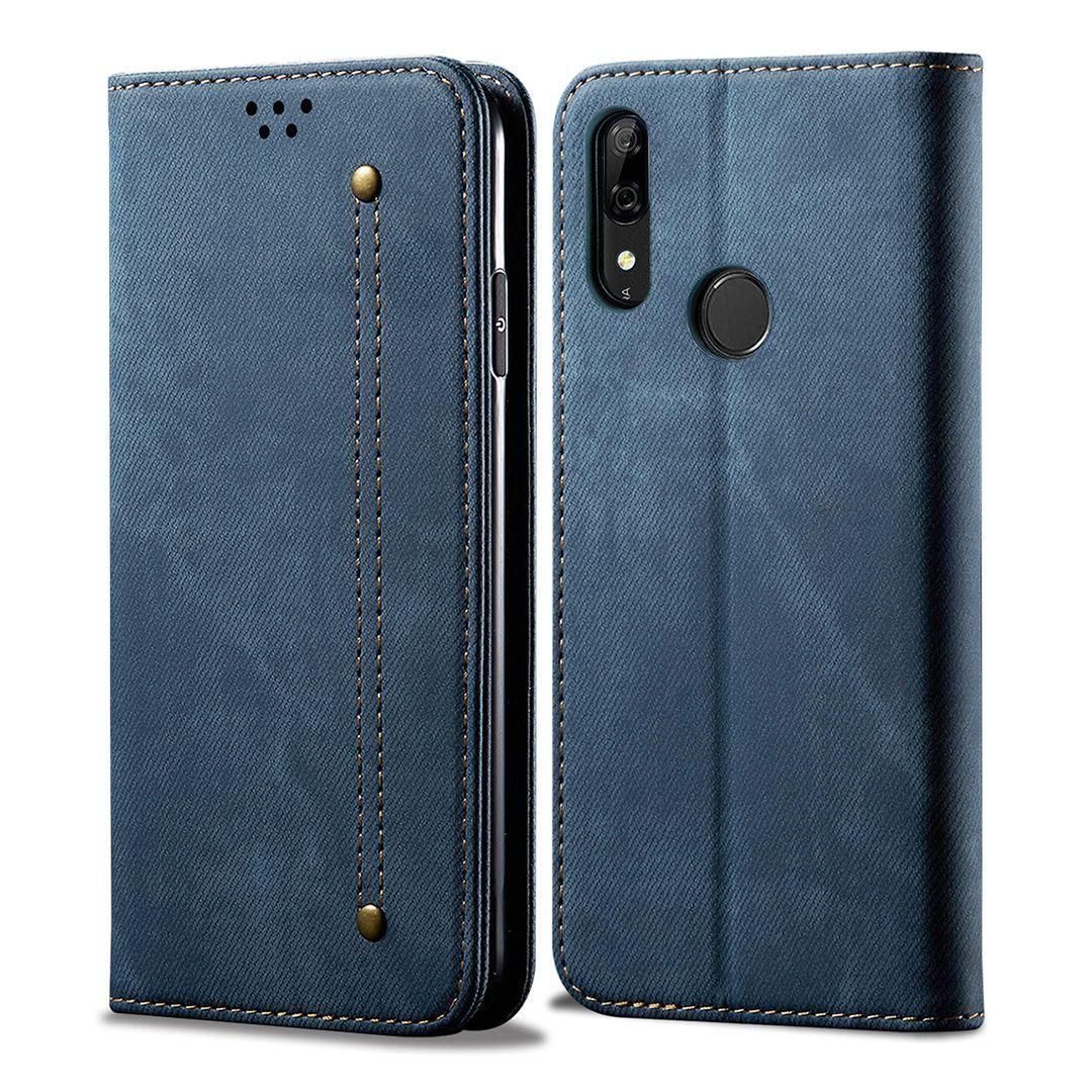 For Huawei Y9 Prime 2019 Retro Denim Leather Flip Wallet Stand Case Cover Retro Denim Leather Flip Wallet Stand Case Cover