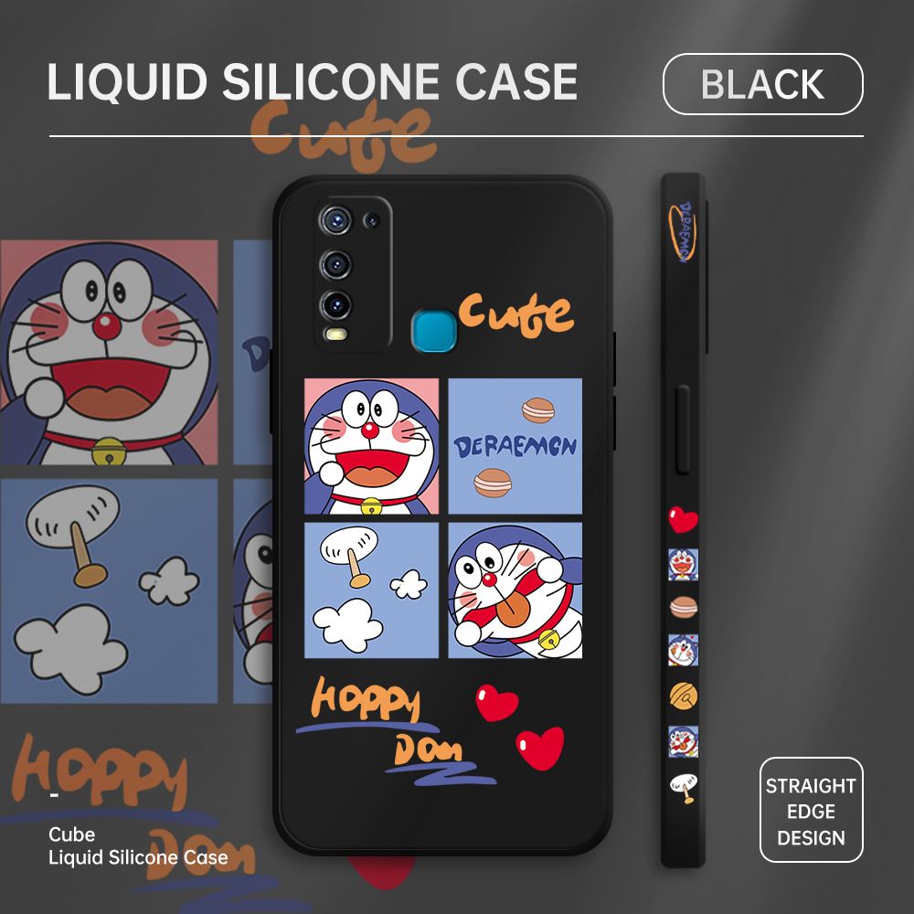 ZeroQiQi for Vivo Y30i Case Cartoon Cat Phone Cover Soft Full Lens Protection Case Ultra Thin Soft Liquid Silicone Phone Case