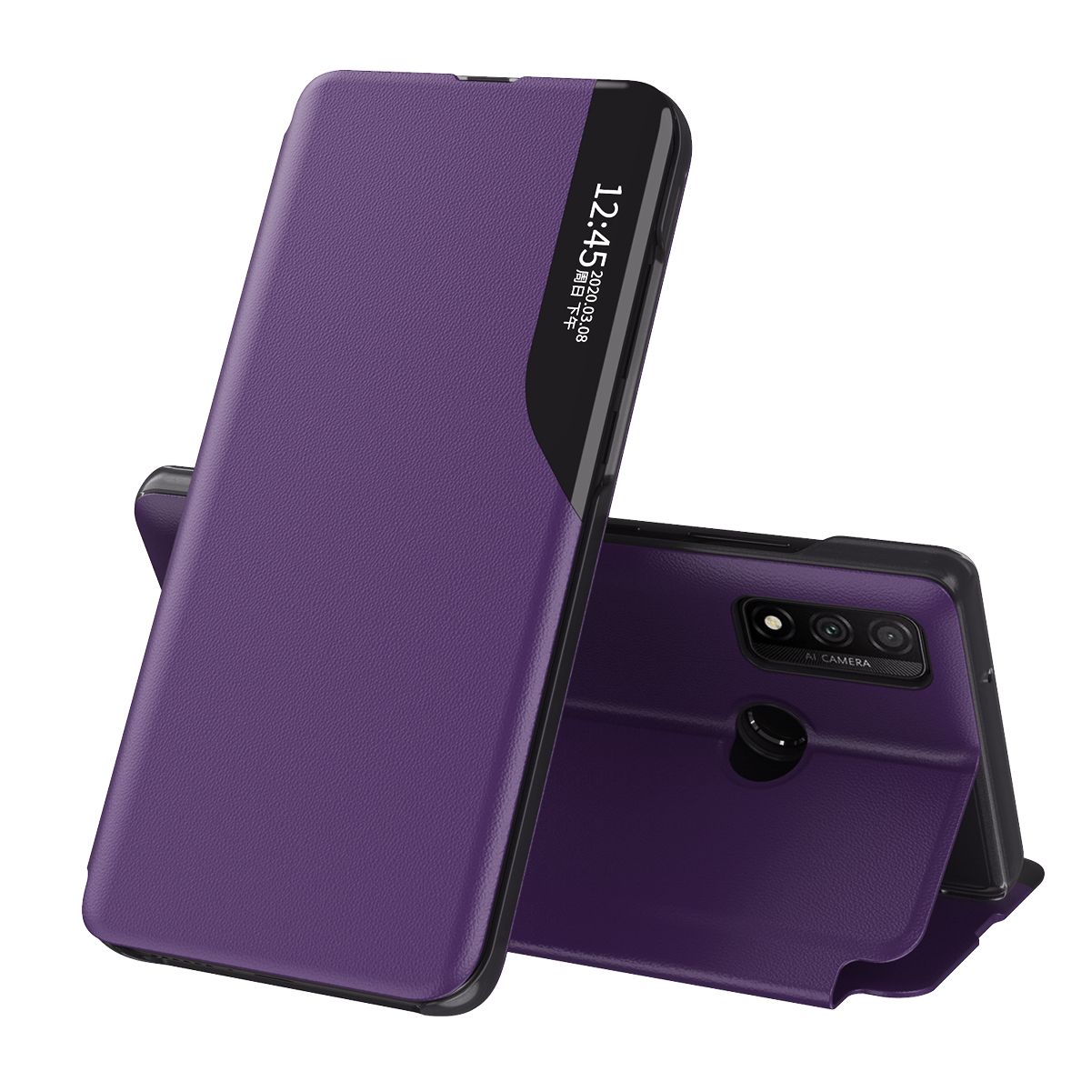 Flip Case For Huawei P Smart 2020 Phone Case Smart Window View Shockproof PU Leahter Cover