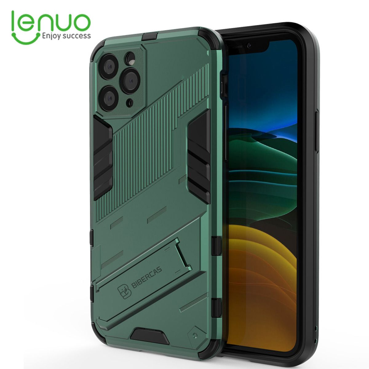 Lenuo Punk-Casing For iPhone 11 Back Cover Eight-Color Anti-Fall And Anti-Slip Phone Bracket Lens Protection Cover Lovers Case