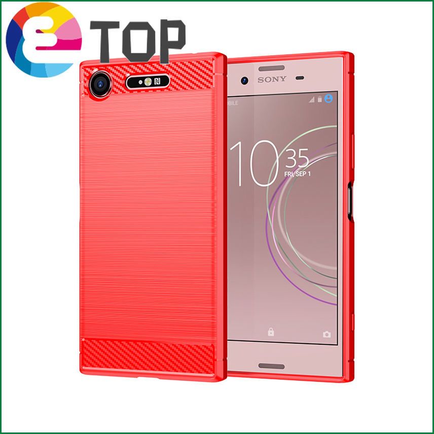 【ETOP】For Sony Xperia XZ1 Case Luxury Carbon Fiber Skin Full Soft Silicone Cover Case For Sony XZ1 Compact XZ1Compact Phone Cases